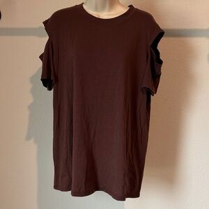 Lululemon Brown Earth Cold Shoulder All Yours Tee Size 8